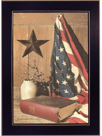 "God and Country" By Billy Jacobs, Black Frame 14x10