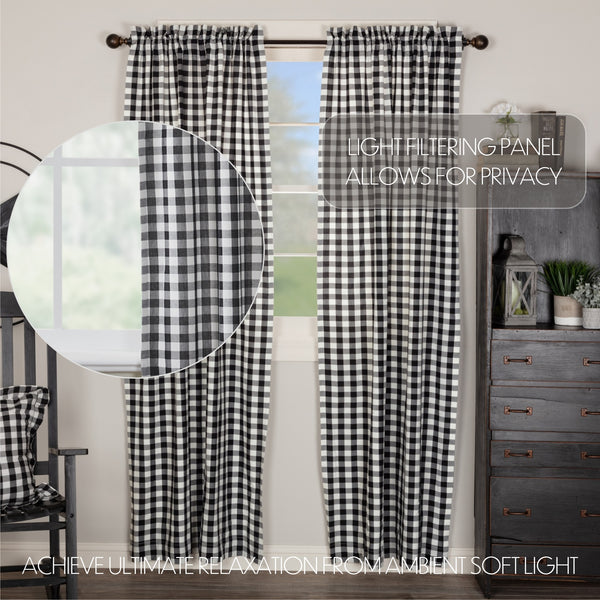 Annie Buffalo Black Check Panel Set of 2 84x40