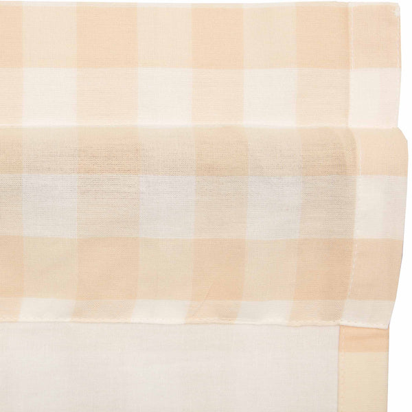 Annie Buffalo Tan Check Prairie Short Panel Curtain Set of 2 63x36x18