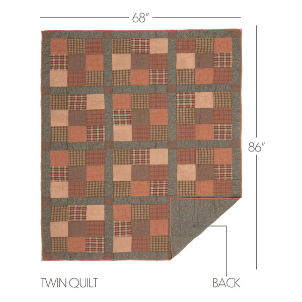 Crosswoods Twin Quilt 68Wx86L