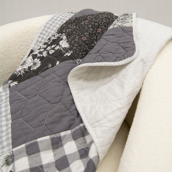 Indiana Farmhouse Pieced Cotton Throw Blanket