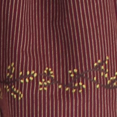 Primitive Ticking Wine Valance with Pip Berry Vine - Final Qtys - Discontinued