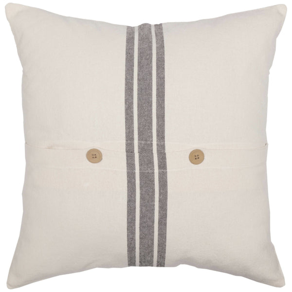 Market Place Gray Fabric Pillow Cover 20Lx20W