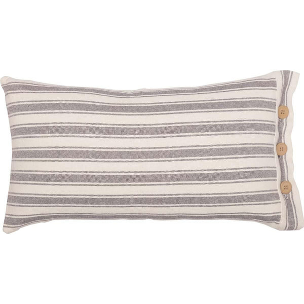 Market Place Gray Fabric Pillow Cover 21Lx12W