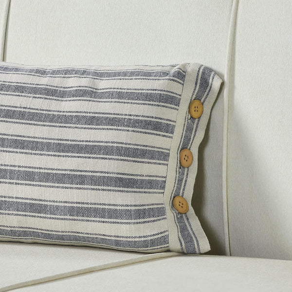 Market Place Gray Fabric Pillow Cover 21Lx12W