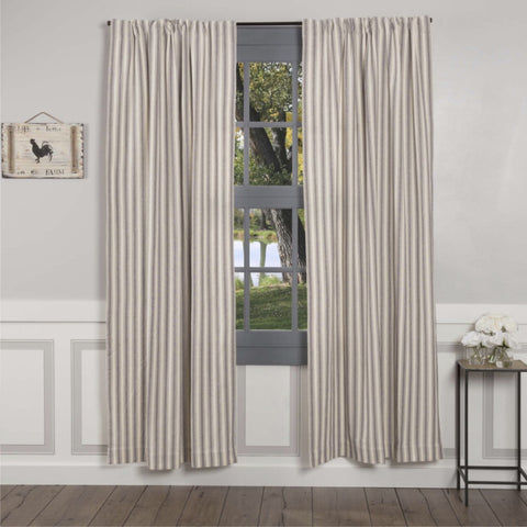 Market Place Gray Ticking Stripe Panel Set of 2 84Lx40W