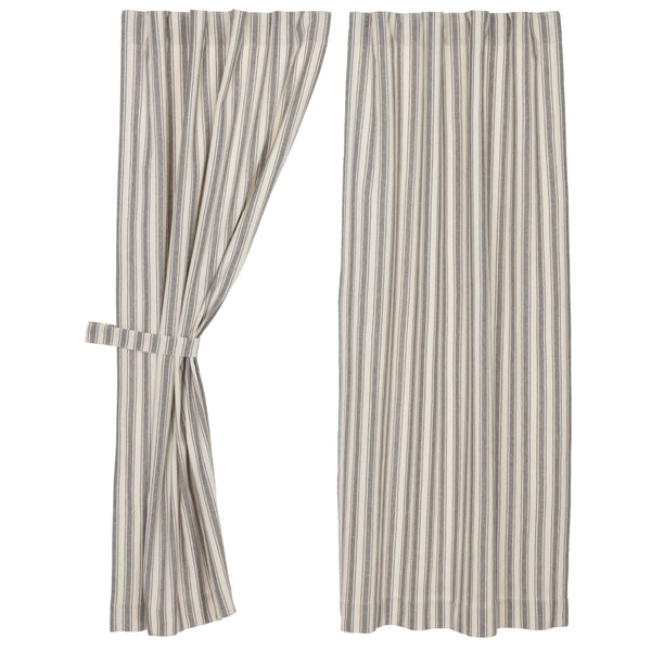 Market Place Gray Ticking Stripe Short Panel Set of 2 63Lx36W