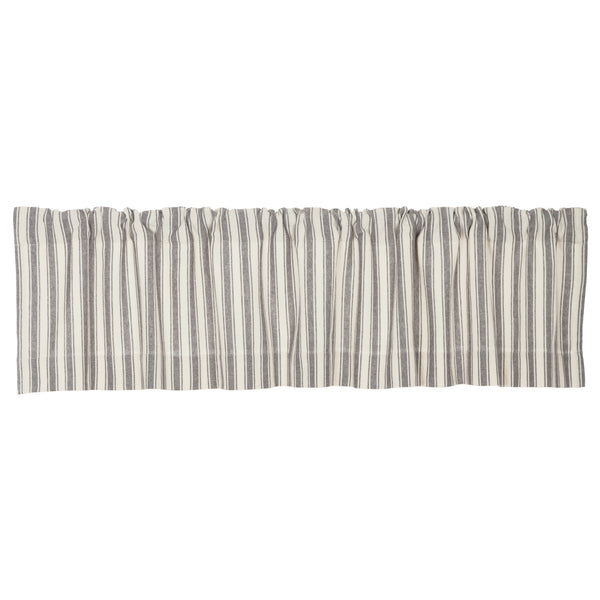 Market Place Gray Ticking Stripe Valance 16Lx72W