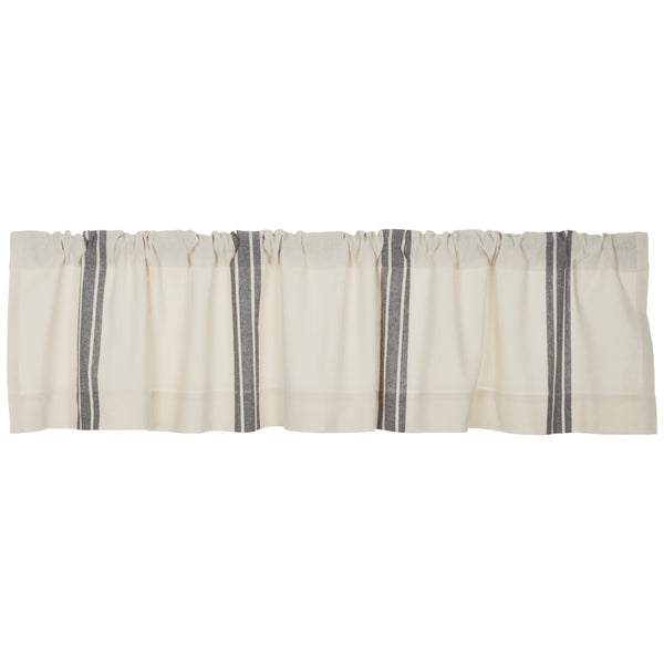 Market Place Gray Grain Sack Stripe Valance 16Lx72W