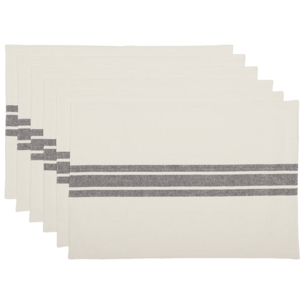 Market Place Gray Placemat Set of 4 18Lx12W