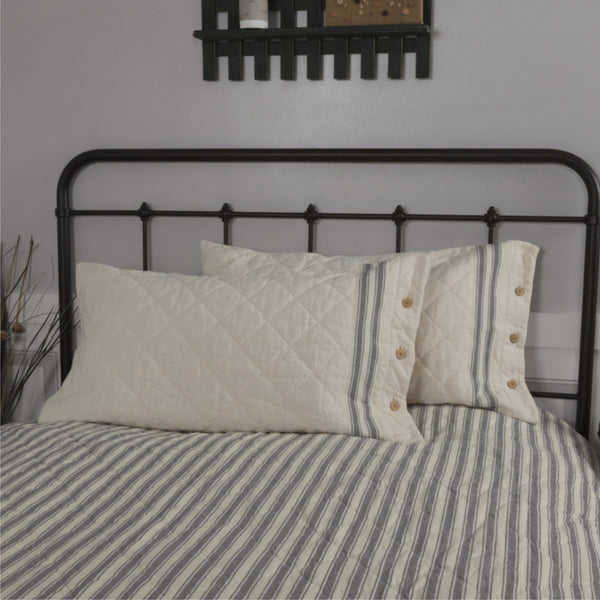 Market Place Gray King Sham 37Lx21W