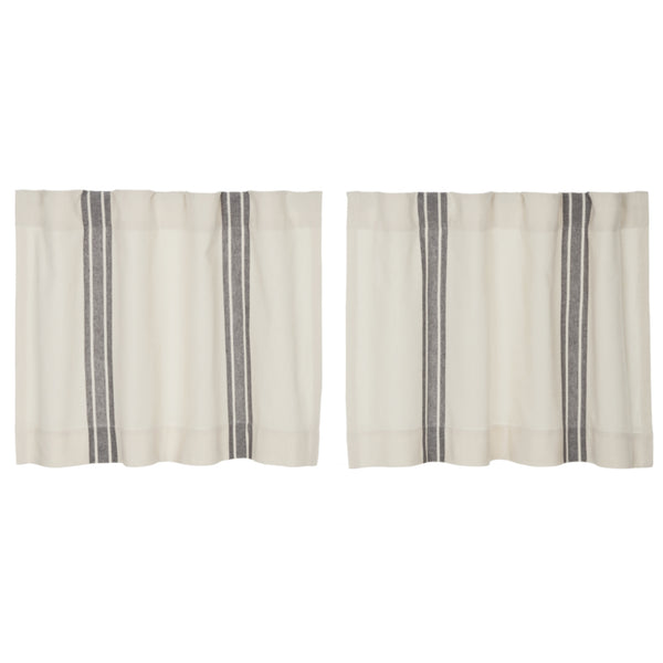 Market Place Gray Grain Sack Stripe Tier Set of 2 24Lx36W