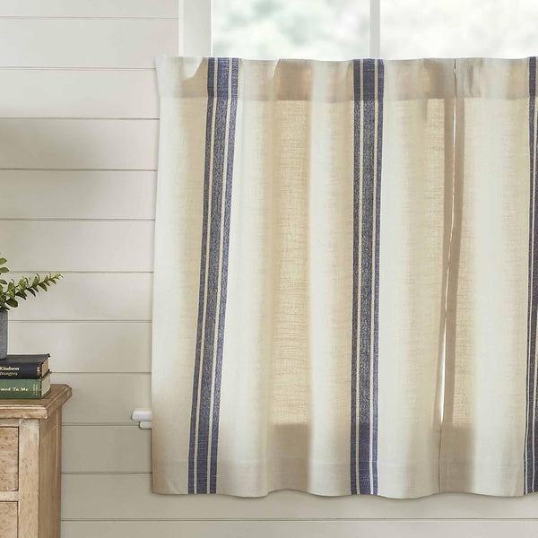 Market Place Gray Grain Sack Stripe Tier Set of 2 24Lx36W