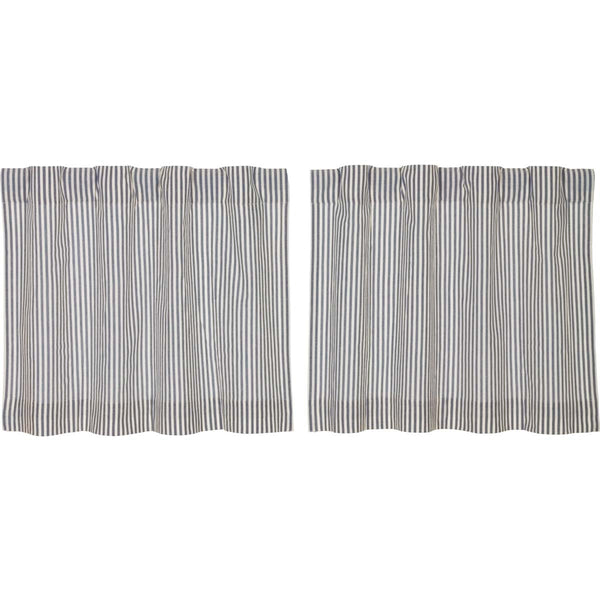 Farmhouse Ticking Blue Tier Set of 2 24Lx36W