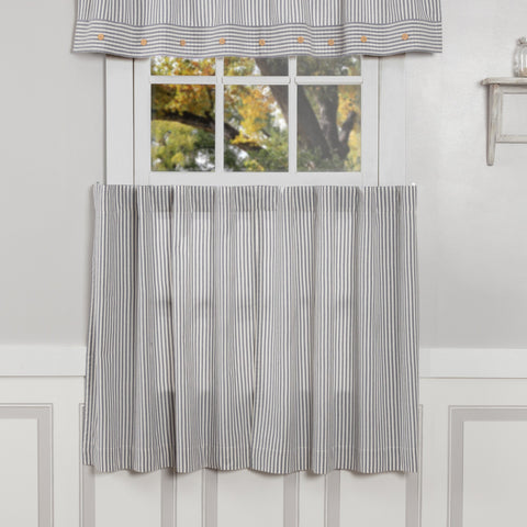 Farmhouse Ticking Blue Tier Set of 2 24Lx36W