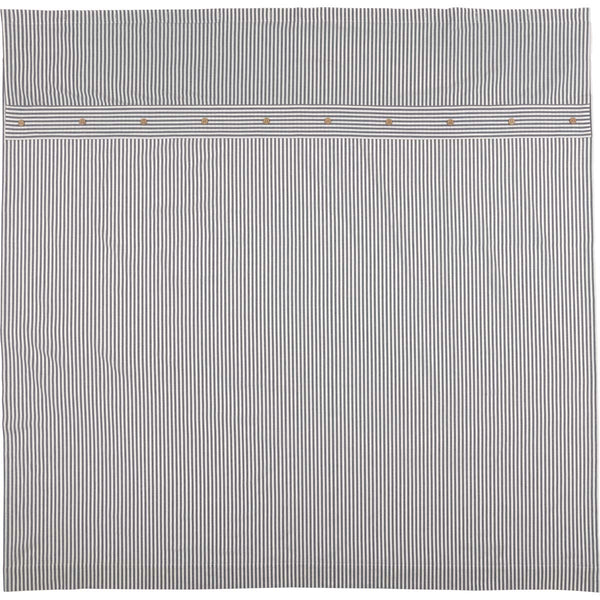 Farmhouse Ticking Blue Shower Curtain 72Lx72W