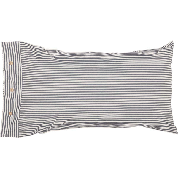 Farmhouse Ticking Blue King Sham 37Lx21W