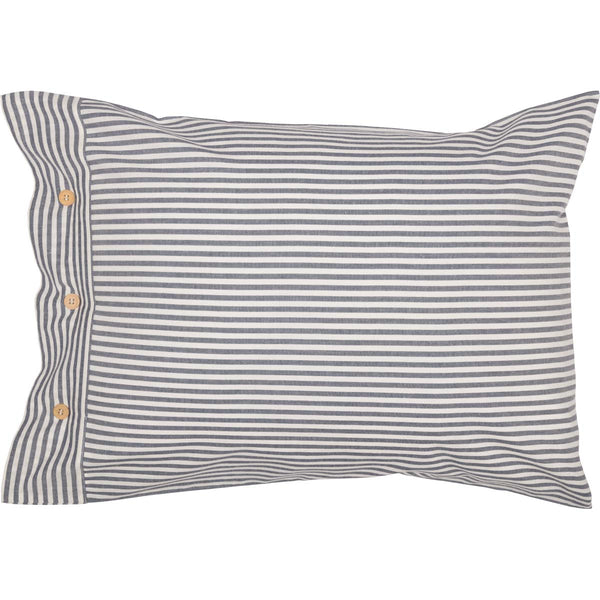Farmhouse Ticking Blue Standard Sham 27Lx21W