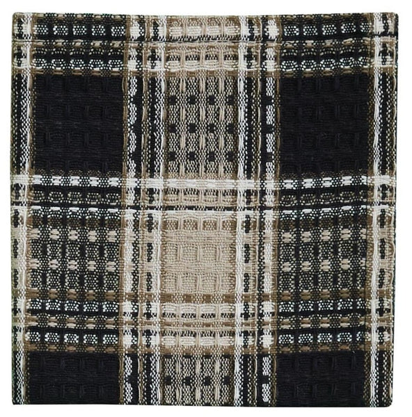 The deep black and sand brown large plaid fabric of the Soapstone Dishcloths in colors for black, sandy brown and cream, will give your kitchen that country farmhouse appeal!
