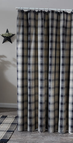The deep black and sand brown large plaid fabric of the Soapstone Shower Curtain in colors of black, sandy brown and cream, will give your bathroom that country farmhouse appeal!