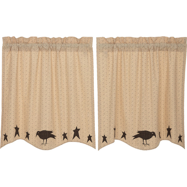 Kettle Grove Applique Crow and Star Tier Set of 2 L36xW36