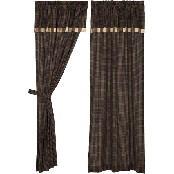 Kettle Grove Panel with Attached Valance Block Border Set of 2 84x40