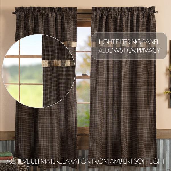 Kettle Grove Short Panel with Attached Valance Block Border Set of 2 63x36
