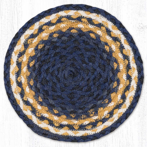 MS-79 Lt. Blue/Dk. Blue/Mustard Round Swatch 10"x10"