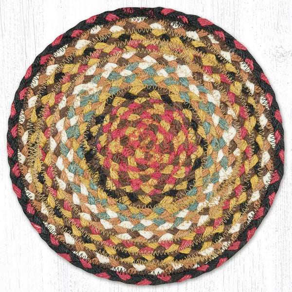 MS-319 Burgundy/Mustard/Black Round Swatch 10"x10"
