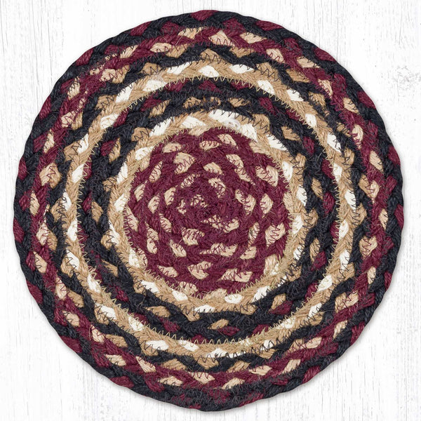 MS-344 Burgundy/Black/Tan Round Swatch 10"x10"