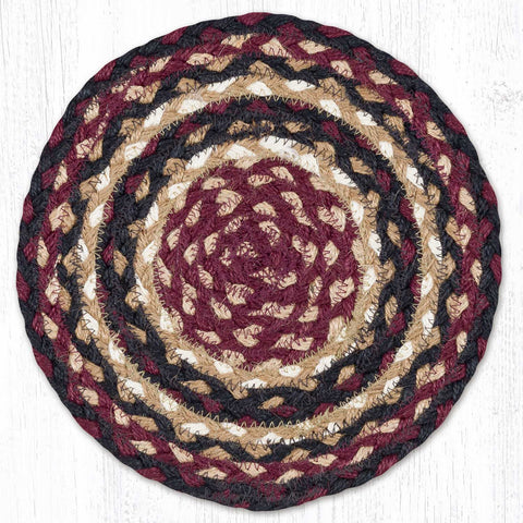 MS-344 Burgundy/Black/Tan Round Swatch 10"x10"