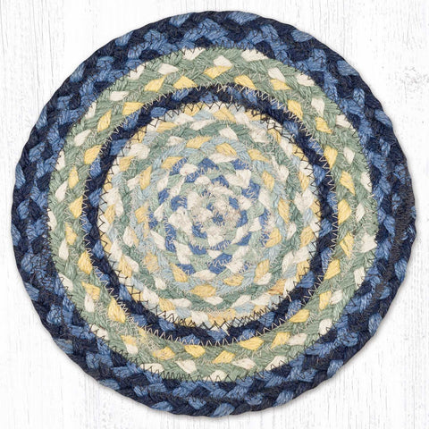 MS-362 Breezy Blue/Taupe/Ivory Round Swatch 10"x10"