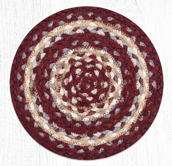 MS-791 Burgundy/Gray/Cream Round Swatch 10"x10"