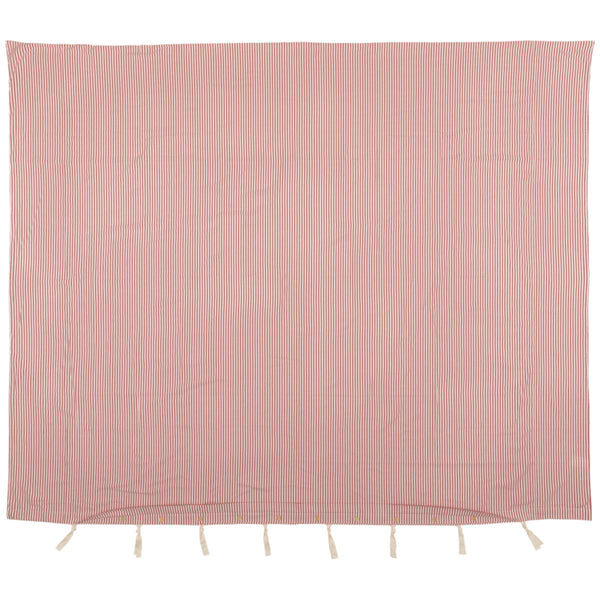 Farmhouse Ticking Red King Duvet Cover 92Lx108W