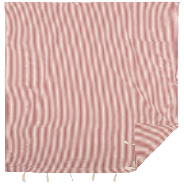 Farmhouse Ticking Red Queen Duvet Cover 92Lx92W