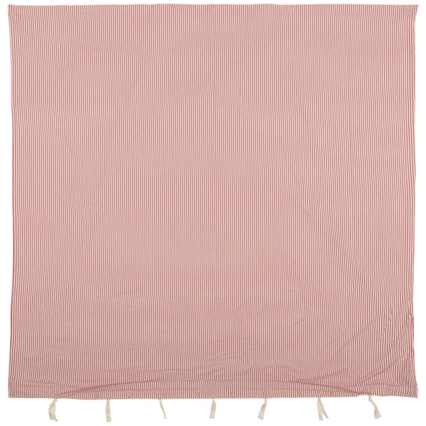 Farmhouse Ticking Red Queen Duvet Cover 92Lx92W