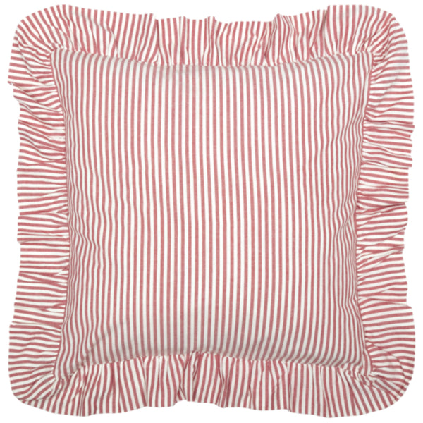 Farmhouse Ticking Red Fabric Euro Sham 26Lx26W