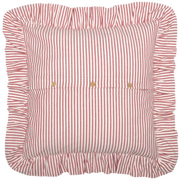 Farmhouse Ticking Red Fabric Euro Sham 26Lx26W