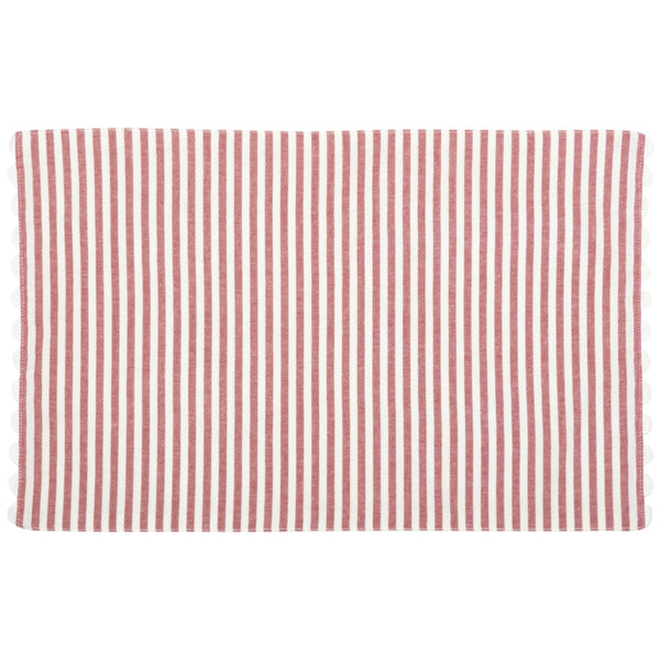 Farmhouse Ticking Red Placemat Set of 4 18Lx12W