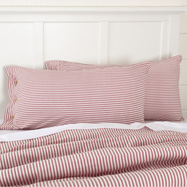 Farmhouse Ticking Red King Sham 37Lx21W