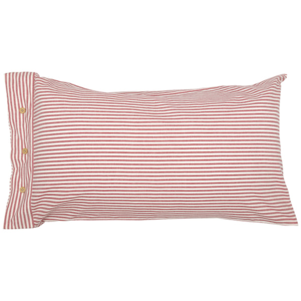 Farmhouse Ticking Red King Sham 37Lx21W