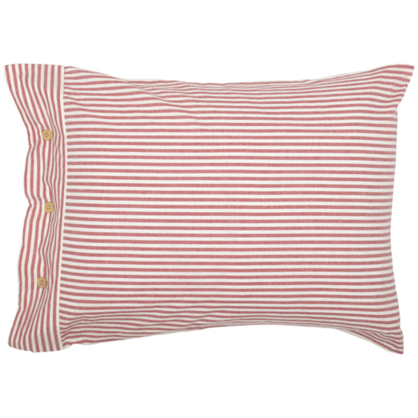 Farmhouse Ticking Red Standard Sham 27Lx21W