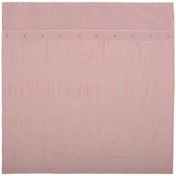 Farmhouse Ticking Red Shower Curtain 72Lx72W