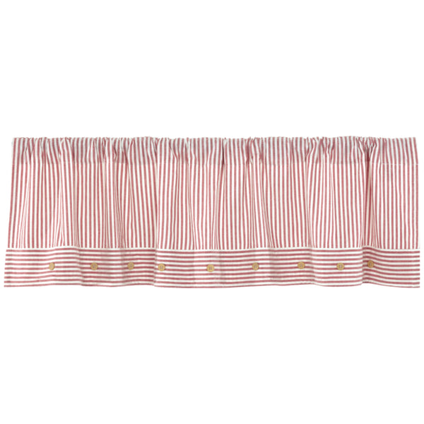 Farmhouse Ticking Red Valance 16Lx60W