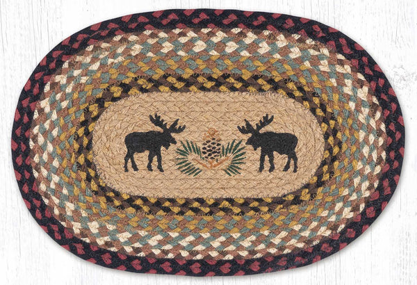 PM-OP-19 Black Moose Oval Placemat 13"x19"