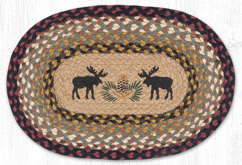 PM-OP-19 Black Moose Oval Placemat 13"x19"