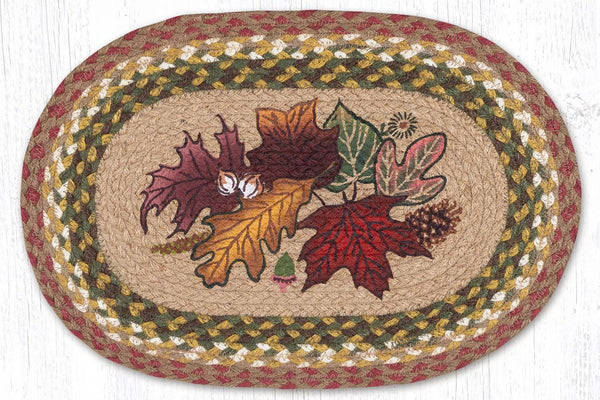 PM-OP-24 Autumn Leaves Oval Placemat 13"x19"