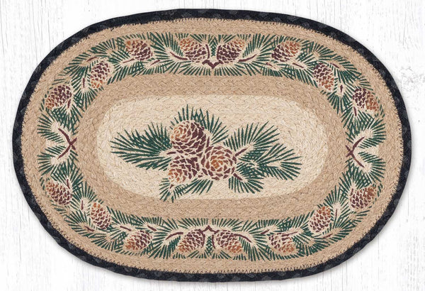 PM-025A Pinecone Oval Placemat 13"x19"