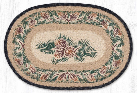PM-025A Pinecone Oval Placemat 13"x19"