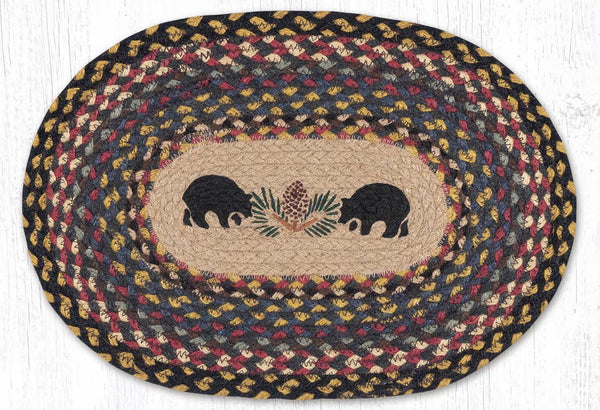 PM-OP-43 Black Bears Oval Placemat 13"x19"